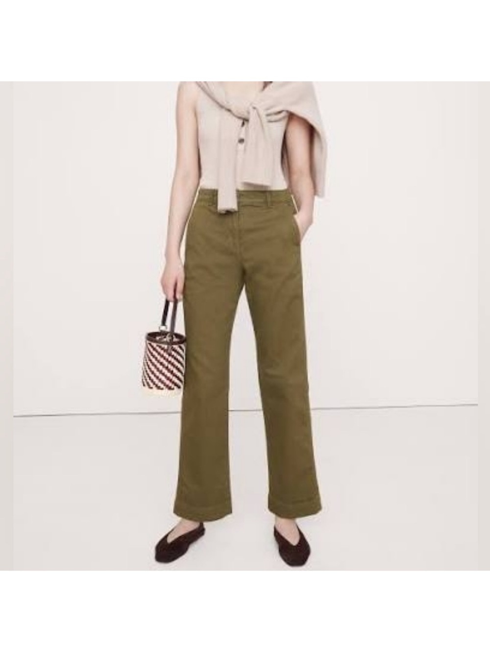 Banana Republic The Weekender Straight-Leg Pants - Spiced Olive Green Sz 6